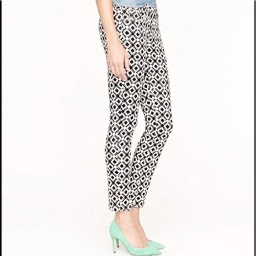 J. Crew toothpick ankle pants geometric print size 29